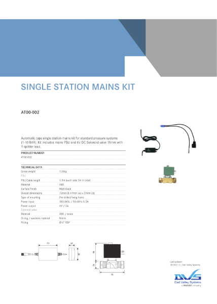 Single station mains powered kit AT00002