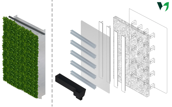 Viritopia Stainless Steel Module - Helping Hand Bracket  - Modular Living Green Wall System