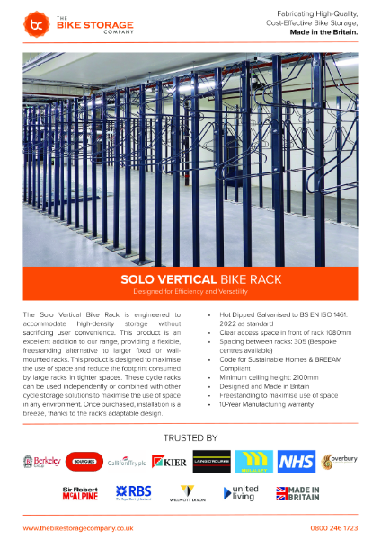 Solo Vertical Bike Rack Info Sheet