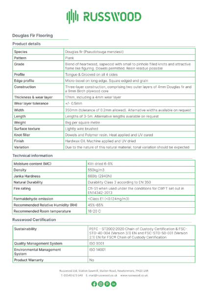 Douglas Fir Datasheet