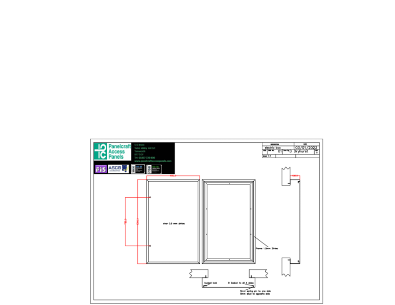 EWI Meter Box Technical drawing