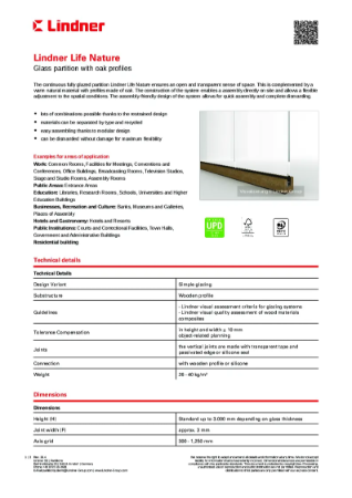 Lindner Life Nature - Data sheet