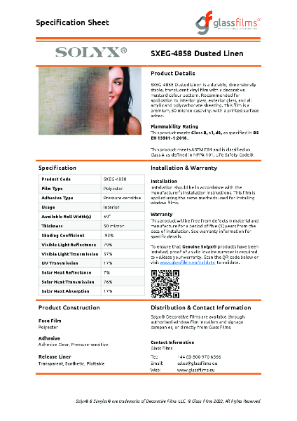 SXEG-4858 Dusted Linen – Product Data Sheet