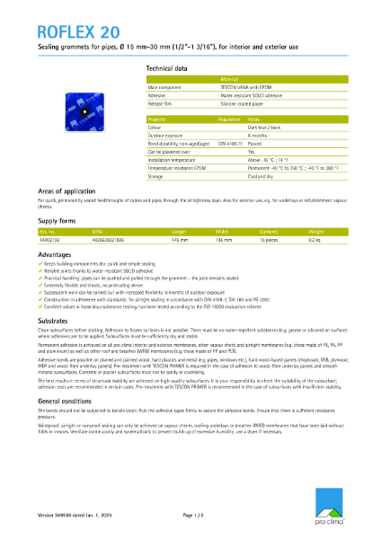 Roflex 20 Technical Datasheet