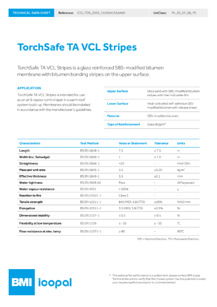 TorchSafe TA VCL Stripes Technical Data Sheet