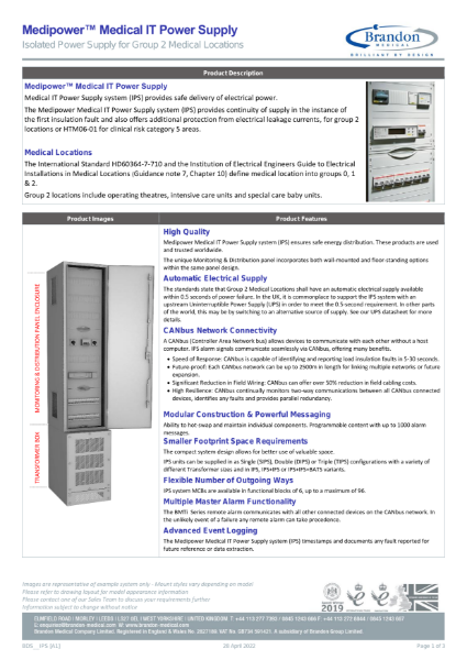 Medipower™ Medical IT Power Supply | Brandon Medical Co Ltd | NBS Source