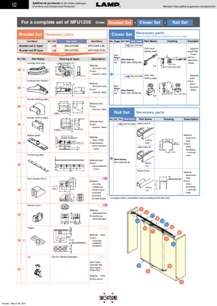 MFU1200 Parts Information