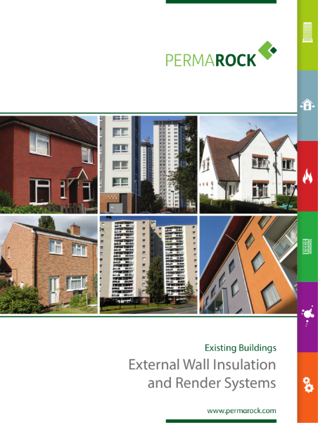 PermaRock Existing Buildings (Retrofit) Brochure - external wall insulation (solid wall), insulated cladding and render systems for the retrofit / refurbishment of building