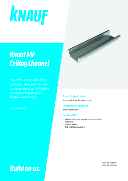 Knauf MF Ceiling Channel Data Sheet