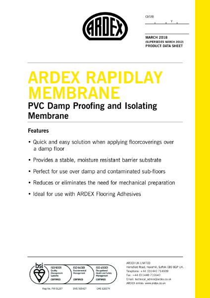 ARDEX RAPIDLAY Membrane Datasheet