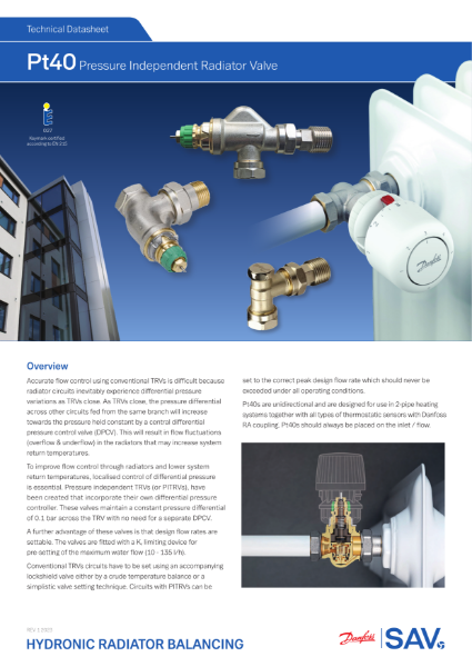 Pt40 Pressure Independent Radiator Valve