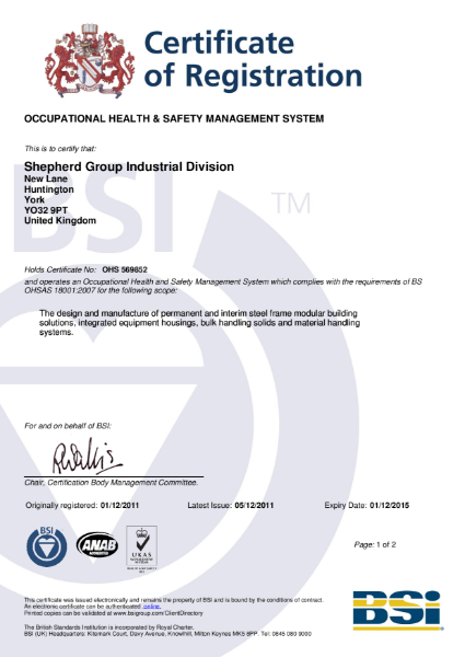 OHSAS 18001 Certificate