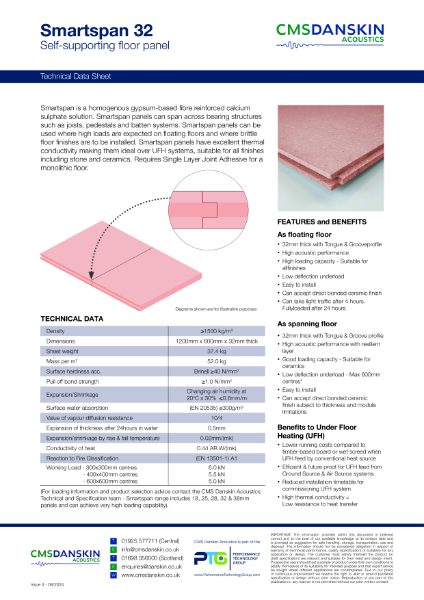 CMS Danskin Acoustics Smartspan 32 - TDS issue 4 08 2024