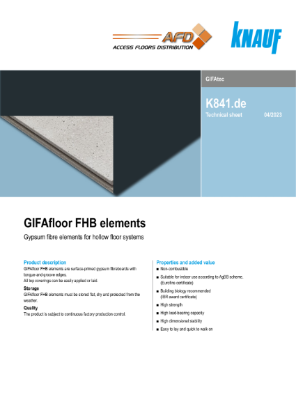GIFAfloor FHB Panel Data Sheet