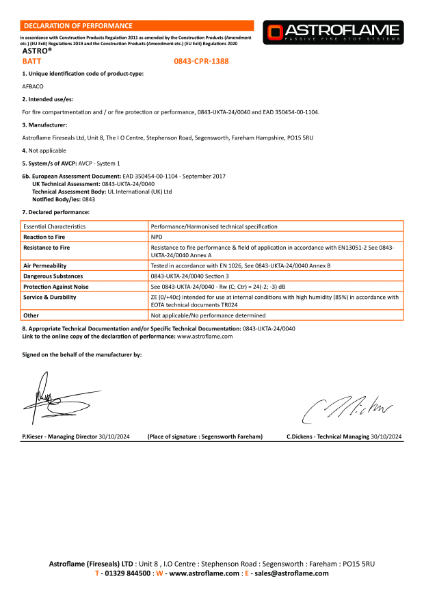 Astro Batt UKCA (DoP)