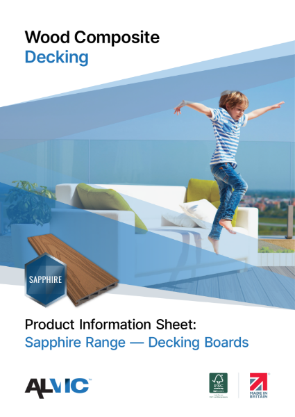 Decking Boards - Sapphire Decking Range - Product Information Sheet - Alvic Plastics