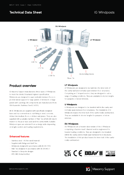 IG Windpost Technical Data Sheet