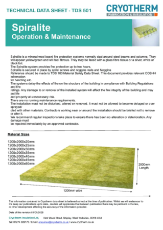 Cryotherm Data Sheet Spiralite TDS 501