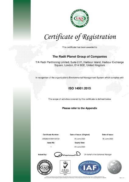 ISO14001 Certificate of Registration