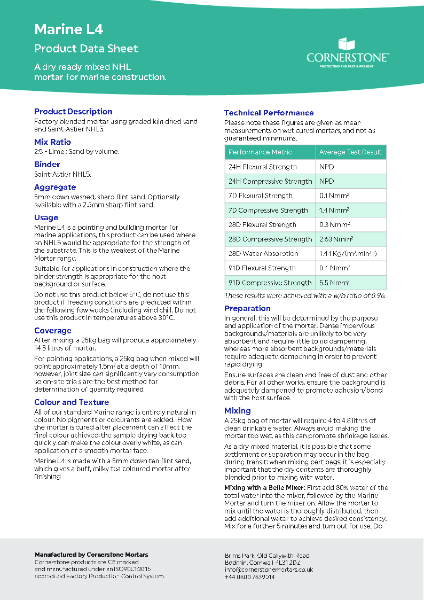 Marine L4 Mortar - Product Datasheet