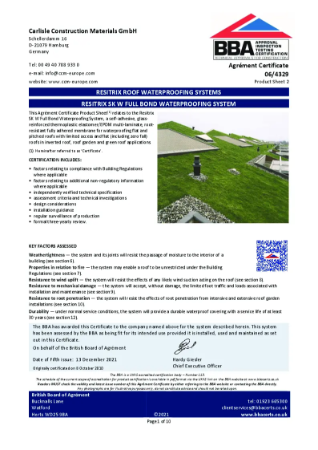 BBA Agrément Certificate
