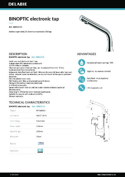 48801515 BINOPTIC Deck-Mounted Tap