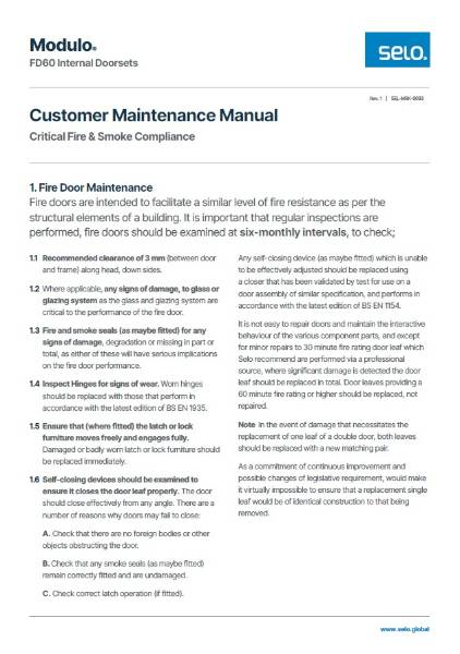 FD60 Operation and Maintenance Manual