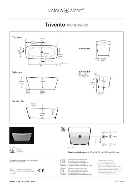 Trivento Freestanding Bath - PDS