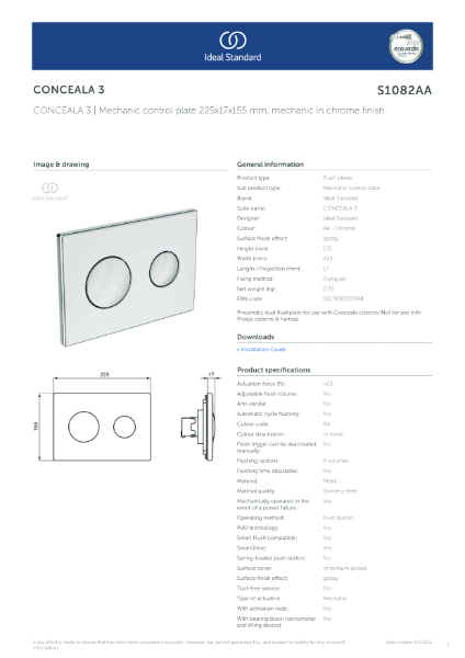 Conceala 3 Flushplate - Data Sheet