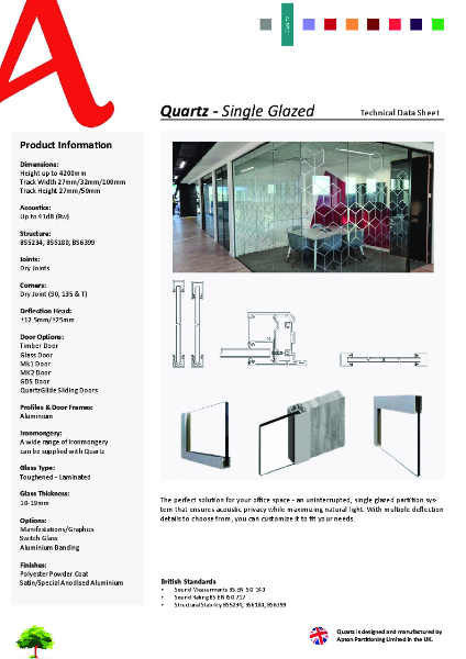 Quartz Single Glazed Data Sheet