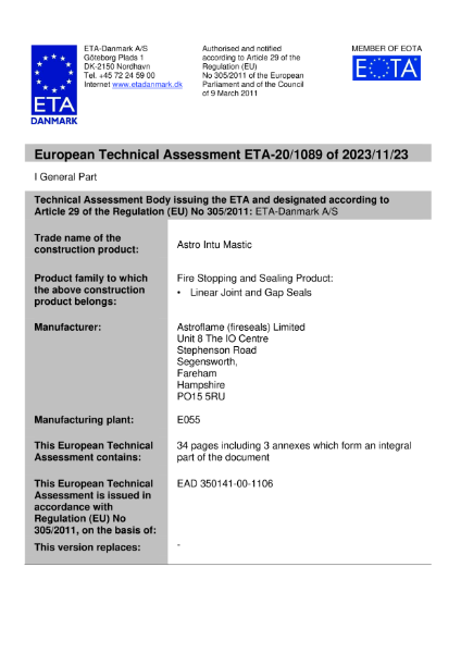 Astro INTU Mastic (Linear - ETA)