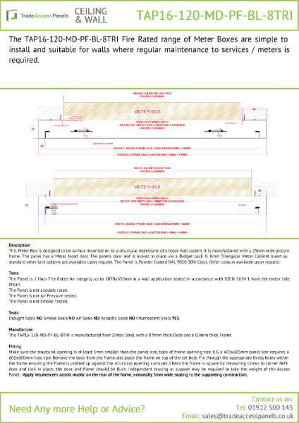 Fire Rated Overbox Data Sheet