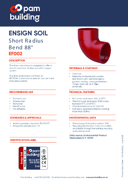 EF002 - Short Radius Bend x 88°