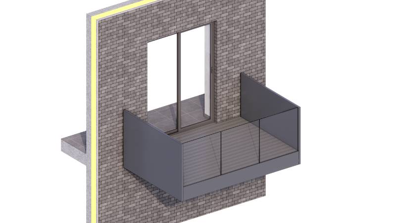 FP-One Balcony-HYBRID - Cantilevered Aluminium Balcony System