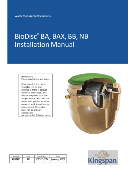 BioDisc BA, BAX, BB, NB Installation Manual