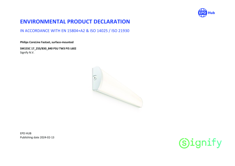 Philips CoreLine Fastset L600 - EPD