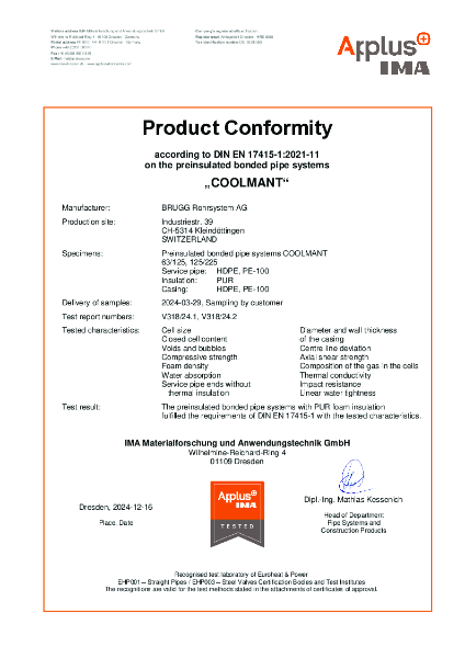 COOLMANT Certificate of Conformity