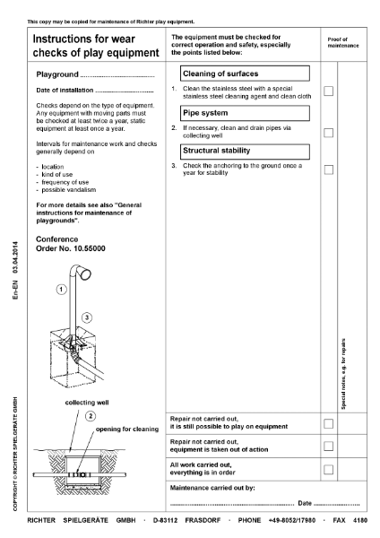 Timberplay Communication - Conference - Maintenance Instructions