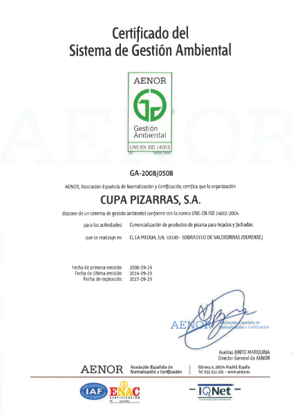 ISO 14001:2004 Certificate