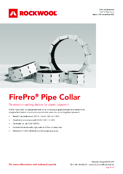 FirePro® Pipe Collar - Product Data Sheet