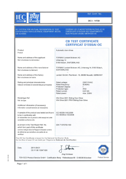 CB Test Certificate