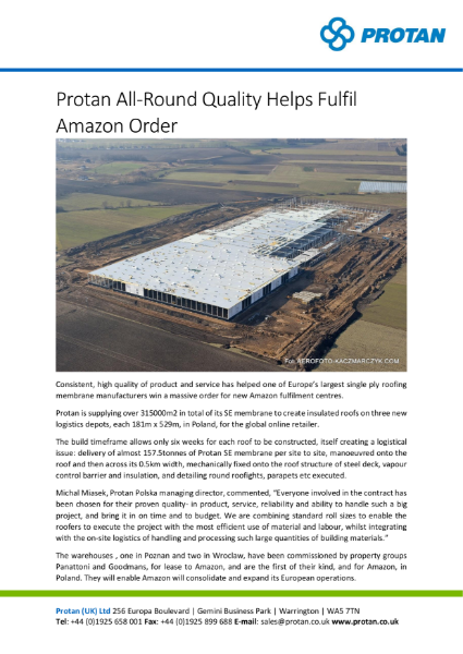 Amazon Distribution Centre, Poland Protan Standard Overlap System