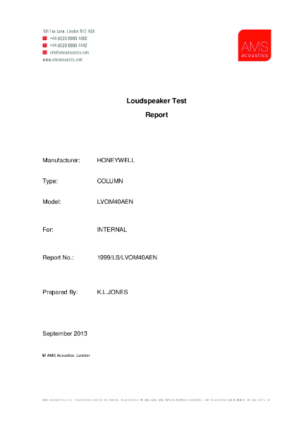 582477 AMS Acoustics Test Report