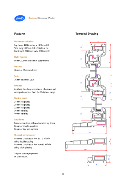 Halo Rustique Casement Window Specification