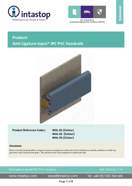 Data Sheet - PVC Anti-Ligature Handrails