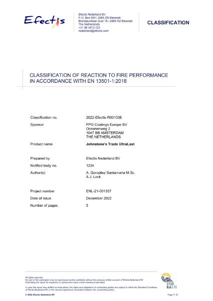 EN 13501-1 (Efectis)