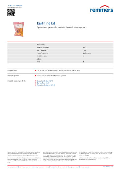 Technical Data Sheet - Eathing Kit