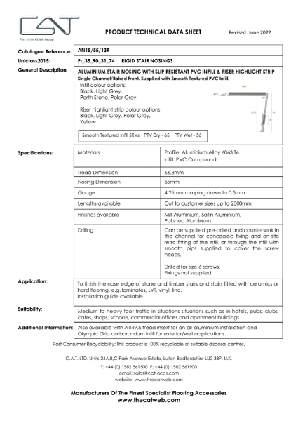 AN15 55 13R with Smooth Textured PVC TDS