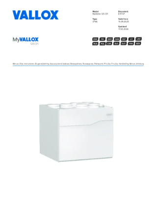 MyVallox 125 CFi - Pikaohje