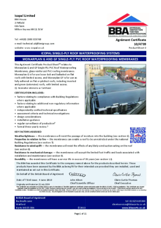 Monarplan GF PVC Single Ply Waterproofing